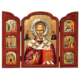 Triptych Icon of Saint Nicolaos TES Series, Spiritual Artwork