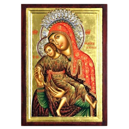 Icon of Virgin Mary Eleousa - Mercy Giving of Kykkos ES Series, Christian Artwork