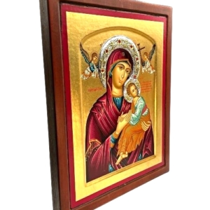 Icon The Virgin Mary of Passion ES Series Sideview and Size, Spiritual Artwork