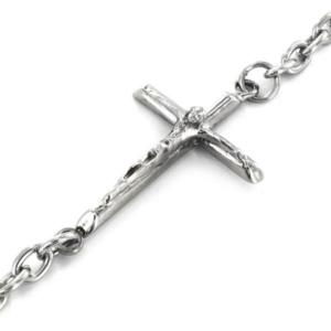 Large Sideways Crucifix Cross Chain Stainless Steel Bracelet