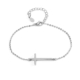 Top View: Woman's Sideways Cross Stainless Steel Bracelet