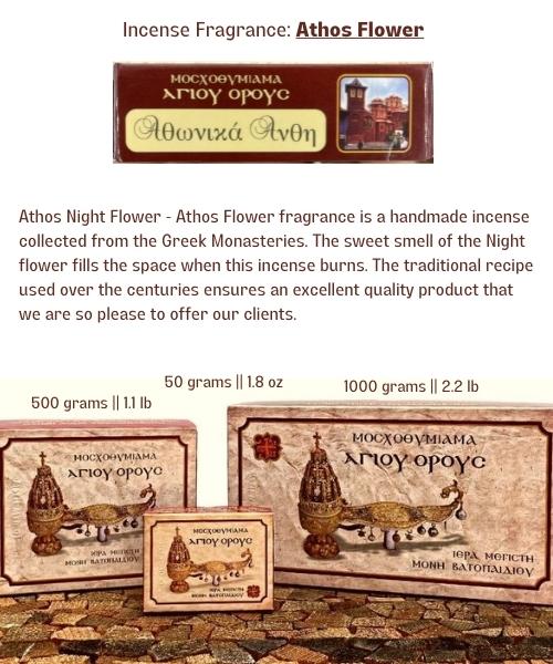  Pure Monastic Incense from Mount Athos with The Authentic  Traditional Recipe 100gr (Night Flower) : Home & Kitchen