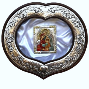 Front View Stefanothiki Heart Box – 925 Silver and Hard Wood