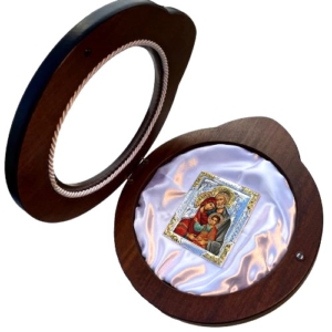Stefanothiki Circular Box Showing Open View – Engraved