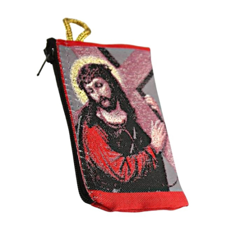 Religious Rosary Pouch Jesus Carrying Cross
