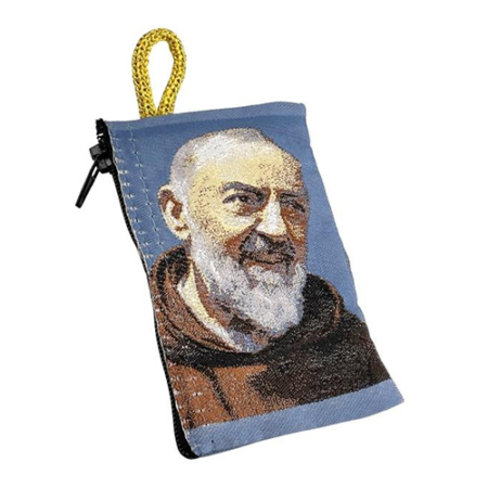 Rosary Pouch Padre Pio Embroidery - Spiritual Artwork
