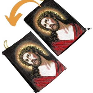 Christ Crown of Thorns Embroidery Rosary Pouch - Christian Artwork