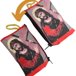Rosary Pouch Jesus Christ Embroidery - Spiritual Artwork