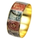 Greek Stamp Design Bangle Bracelet - Locally Hand Crafted