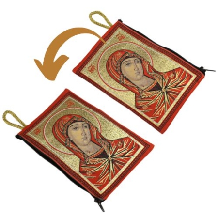 Blessed Virgin Mary Embroidery Rosary Pouch - Christian Artwork