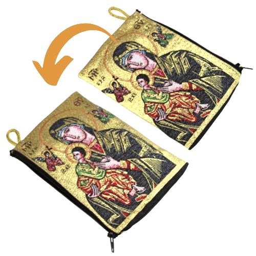Virgin Mary Perpetual Help Embroidered Rosary Pouch With Zipper - The Art  of the Icon
