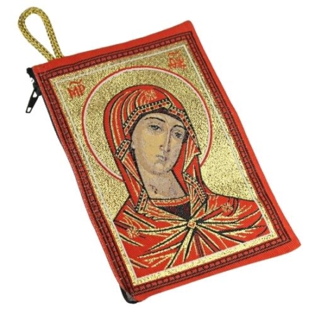Rosary Pouch Blessed Virgin Mary Embroidery - Spiritual Artwork