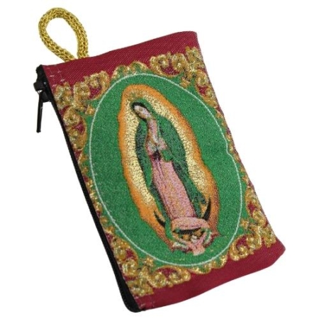 Rosary Pouch Our Lady Guadalupe Embroidery - Spiritual Artwork