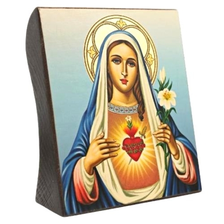 Icon of Immaculate Heart of Virgin Mary S Series Freestanding - Spiritual Artwork