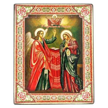 Icon The Annunciation SF Series Gold & Wood, Christian Artwork