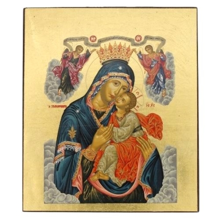 Icon of Virgin Mary Glykofilousa - Sweet KissingFreestanding - Religious Artwork