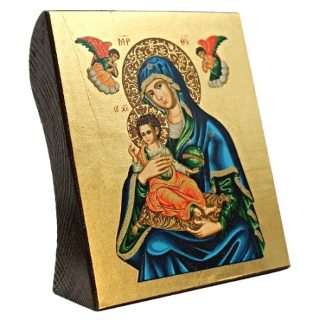 Icon of Virgin Mary Vrefokratousa - Child Holding S Series Freestanding - Spiritual Artwork