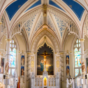 Grand catholic church interior