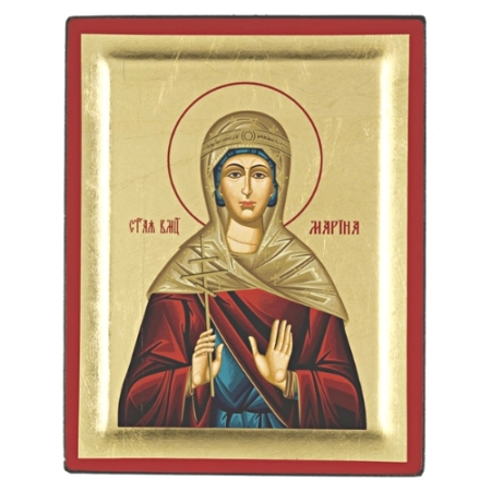 Icon of Saint Marina S Series Side view, Religious Artwork