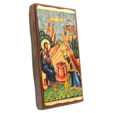 Icon of The Well of Jacob Authentic Religious Icons (Narrow Style)