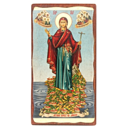 Icon of Virgin Mary Athonitissa SW Series (Narrow Style), Christian Artwork