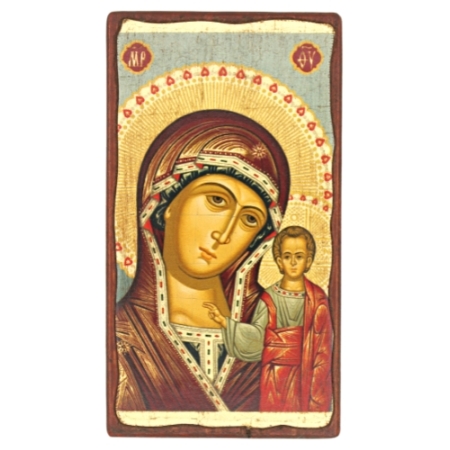 Icon of Virgin Mary of Kazan SW Series (Narrow Style), Christian Artwork