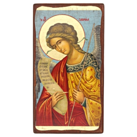 Archangel Gabriel aged edge icon – Religious Icons